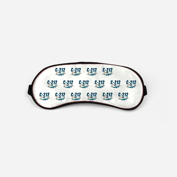 CASA C-212-300 Aviocar - Cartoon Pattern - Sleep Mask - White
