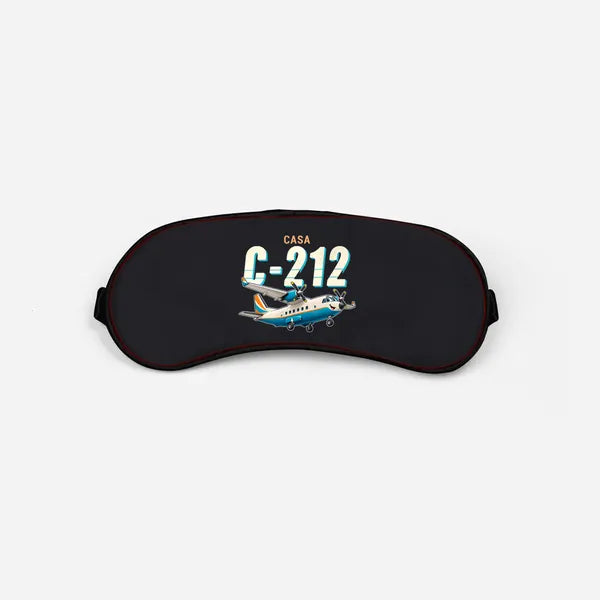 CASA C-212-300 Aviocar - Cartoon - Sleep Mask - Black