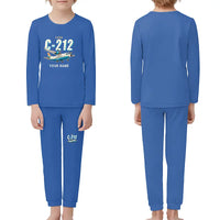 Thumbnail for CASA C-212-300 Aviocar - Children Pajamas - Cartoon Chest + Name - Blue