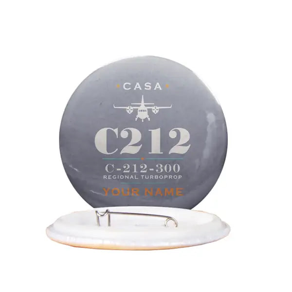 CASA C-212-300 Aviocar - Heritage + Name - Pin - Gray