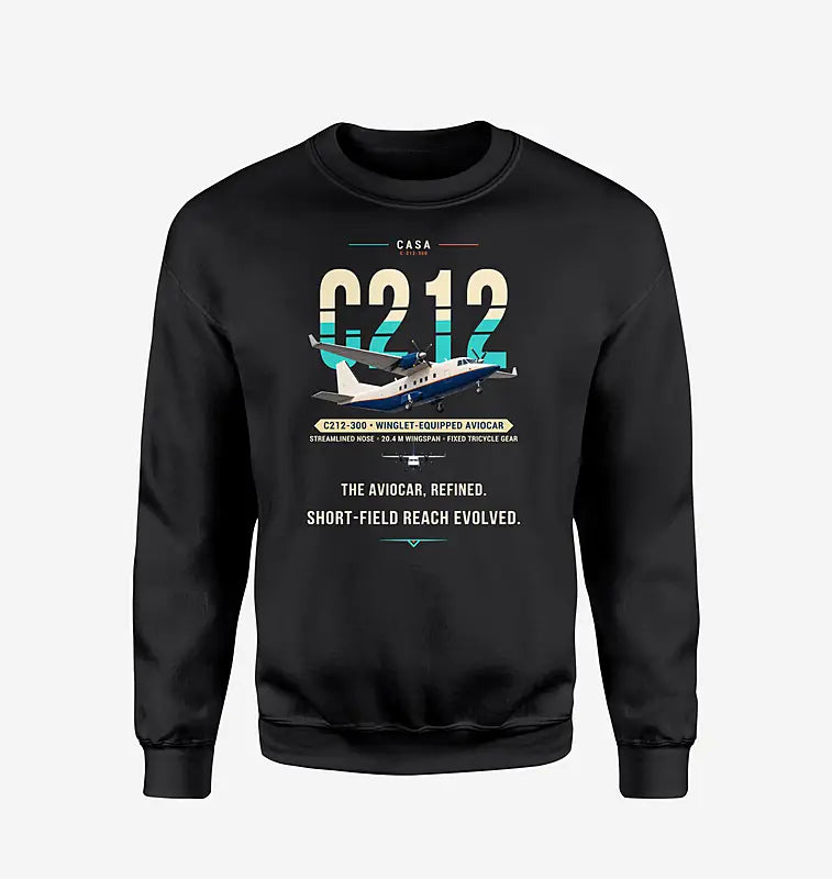CASA C-212-300 Aviocar - Original - Sweatshirt - Black