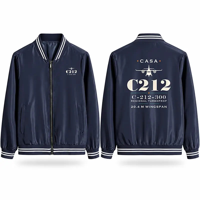 CASA C-212-300 Aviocar Stylish Jackets - Baseball Collar - Heritage - Navy Blue