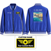 Thumbnail for CASA C-212-300 Aviocar Stylish Jackets - Baseball Collar - Poster + Name - Royal Blue