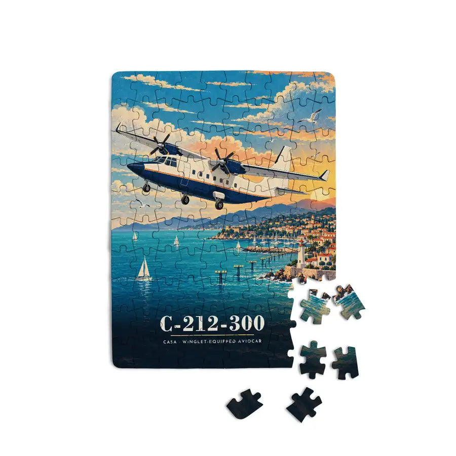 CASA C-212-300 Aviocar - Vertical + Text - Canvas Puzzle