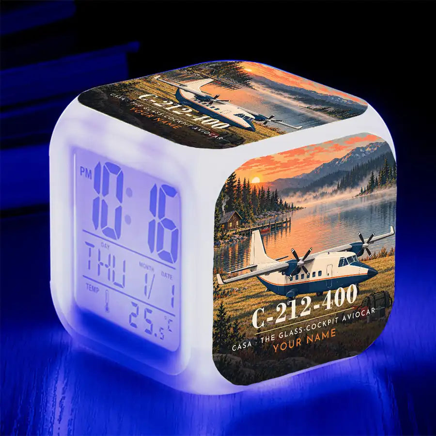 CASA C-212-400 Aviocar - 3D + Name - Alarm Clock