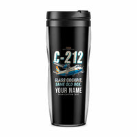 Thumbnail for CASA C-212-400 Aviocar - Cartoon + Name - Plastic (No Holder) - Black
