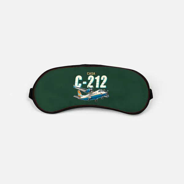 CASA C-212-400 Aviocar - Cartoon - Sleep Mask - Dark Green