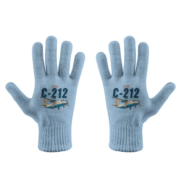 CASA C-212-400 Aviocar - Gloves - Full - Cartoon - Light Blue