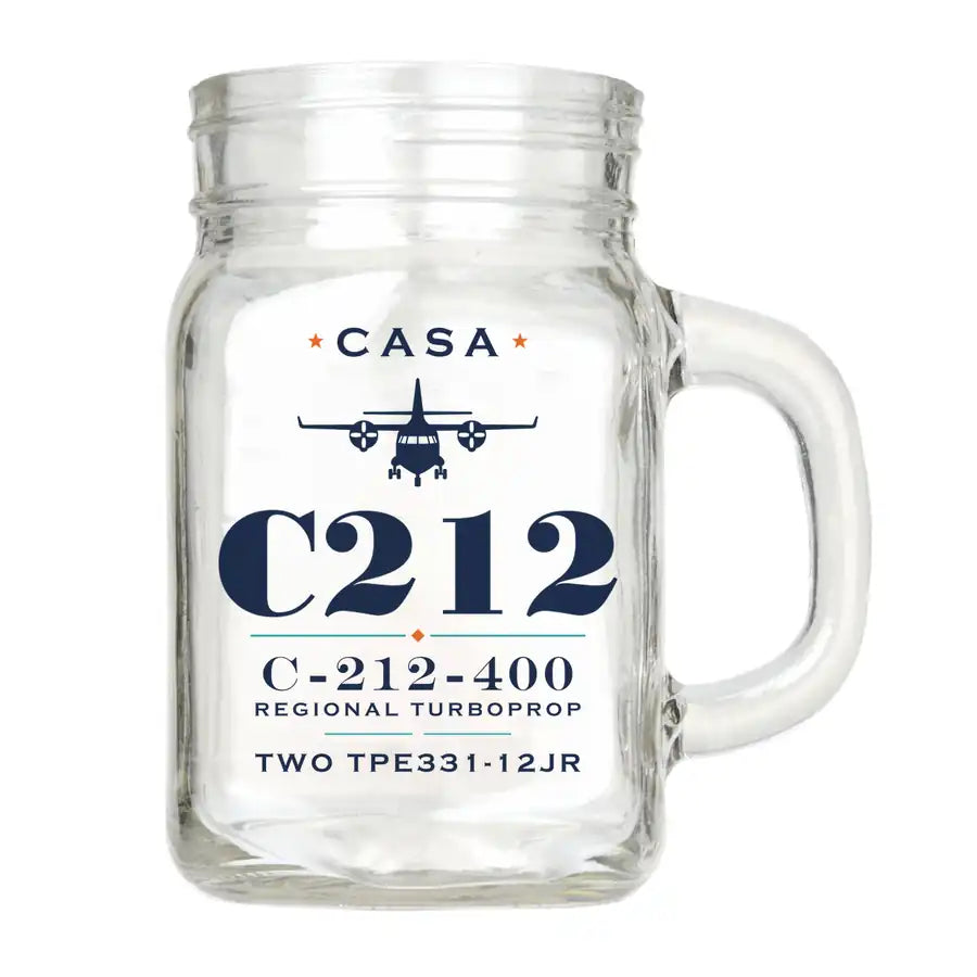 CASA C-212-400 Aviocar - Heritage - Cocktail Glass (Mason Jar)