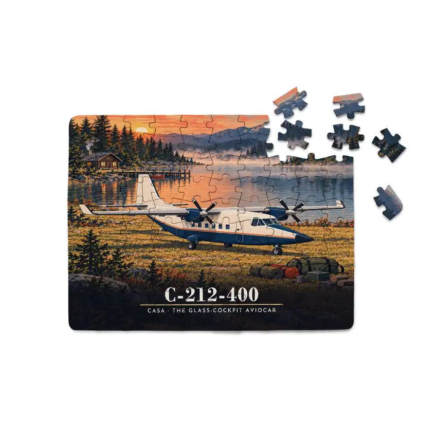 CASA C-212-400 Aviocar - Horizontal + Text - Canvas Puzzle
