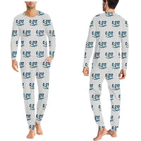 Thumbnail for CASA C-212-400 Aviocar - Men Pajamas - Cartoon Pattern - Light Gray