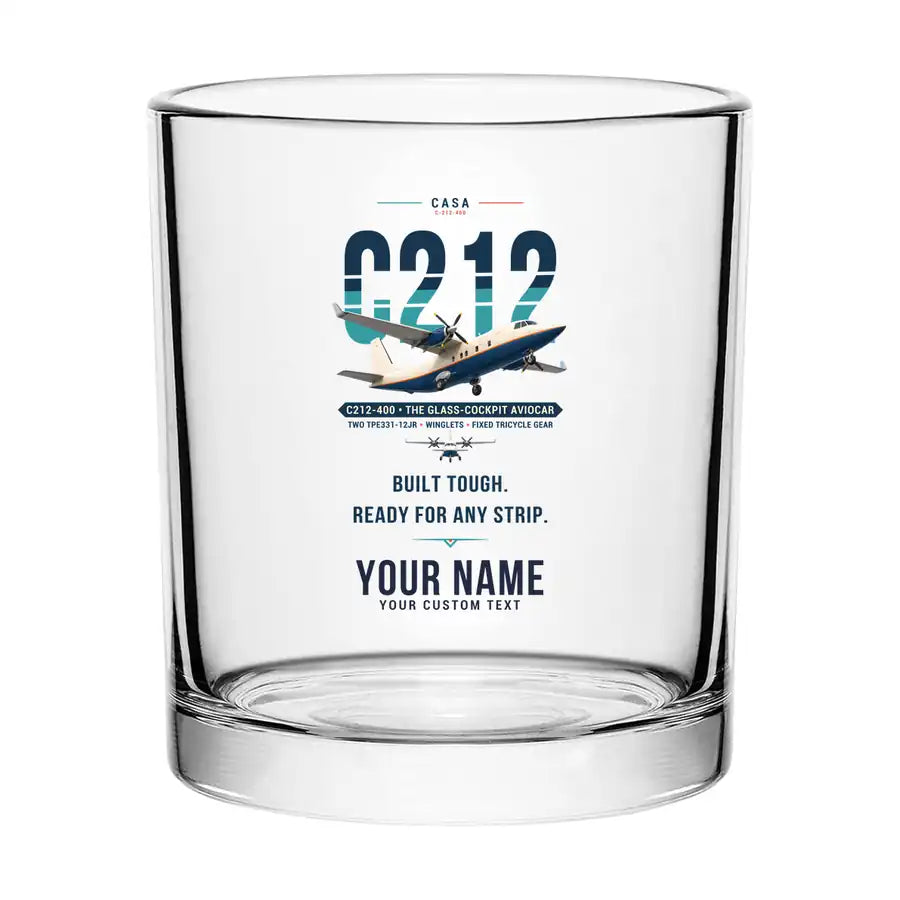 CASA C-212-400 Aviocar - Original + Name - Special Whiskey Glass