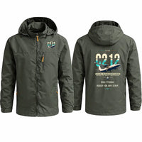 Thumbnail for CASA C-212-400 Aviocar Stylish Jackets - Hooded Windbreaker - Original - Olive Green