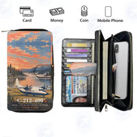 Thumbnail for CASA C-212-400 Aviocar Leather Wallets - Zip Long Wallet - 3D + Name