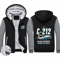 Thumbnail for CASA C-212-400 Aviocar Zipped Sweatshirts - Cartoon - Black & Gray