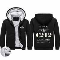 Thumbnail for CASA C-212-400 Aviocar Zipped Sweatshirts - Heritage - Black