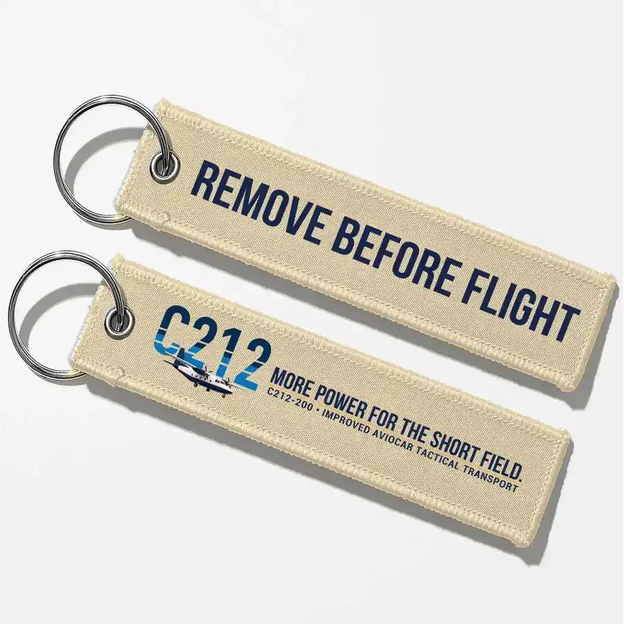 CASA C-212-200 Aviocar Aviator Key Chains - Beige - Remove Before Flight