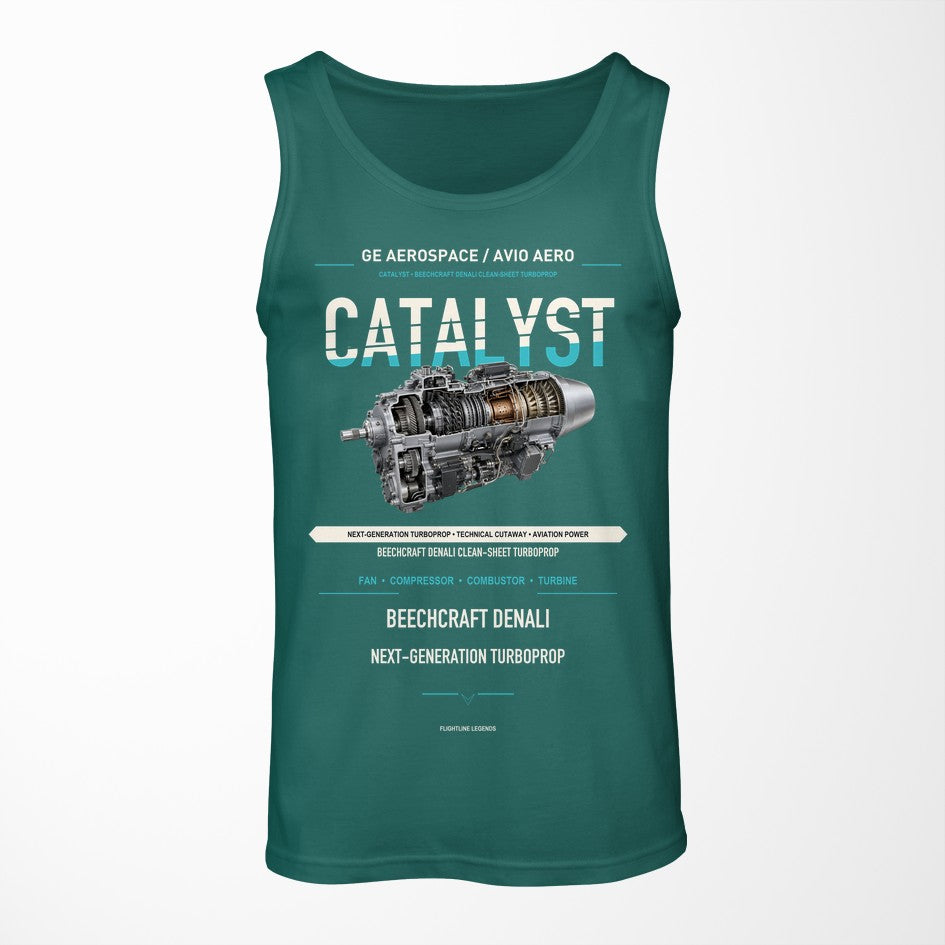 CATALYST design on green tank top