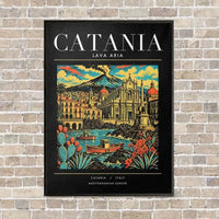 Thumbnail for CATANIA - Poster - Canvas Framed - Black