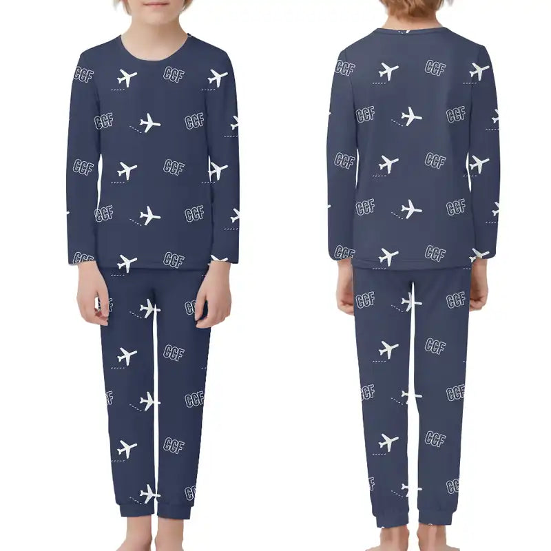 Carcassonne Airport (CCF) Pajamas - Children Pajamas - Navy Blue