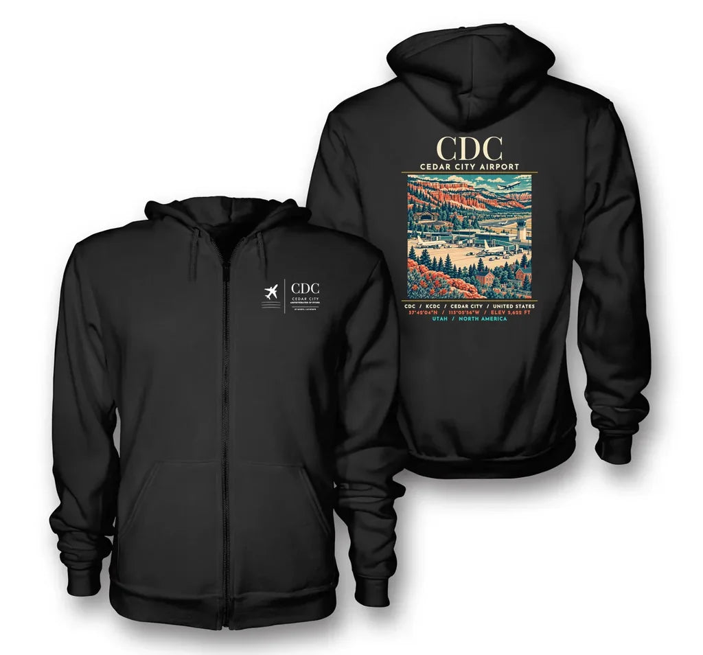 CDC - Poster - Zipped Hoodie - Black