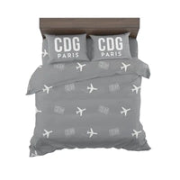 Thumbnail for Paris Charles de Gaulle Airport (CDG) Bedding Sets & Blankets - Bedding Set - Pattern - Gray