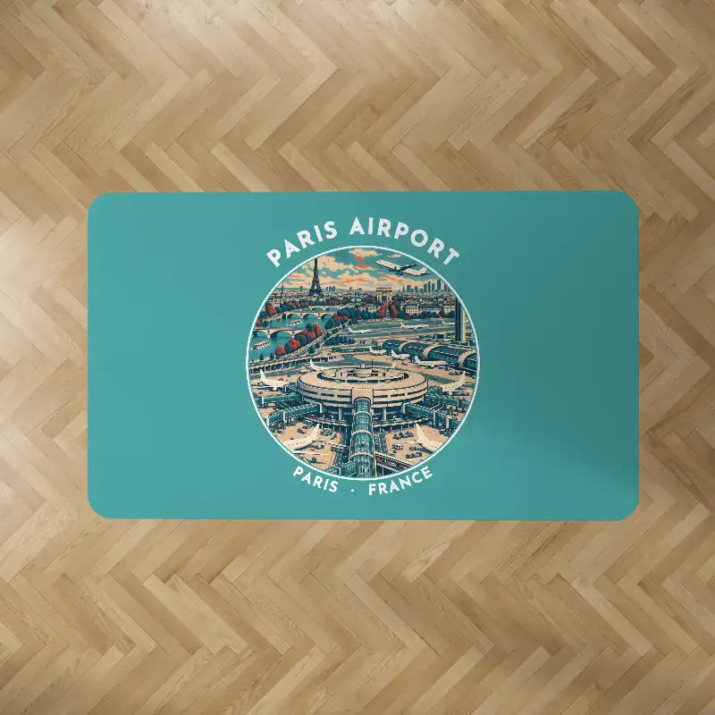 Paris Charles de Gaulle Airport (CDG) Carpets - Carpet Rectangle - Badge - Turquoise V2