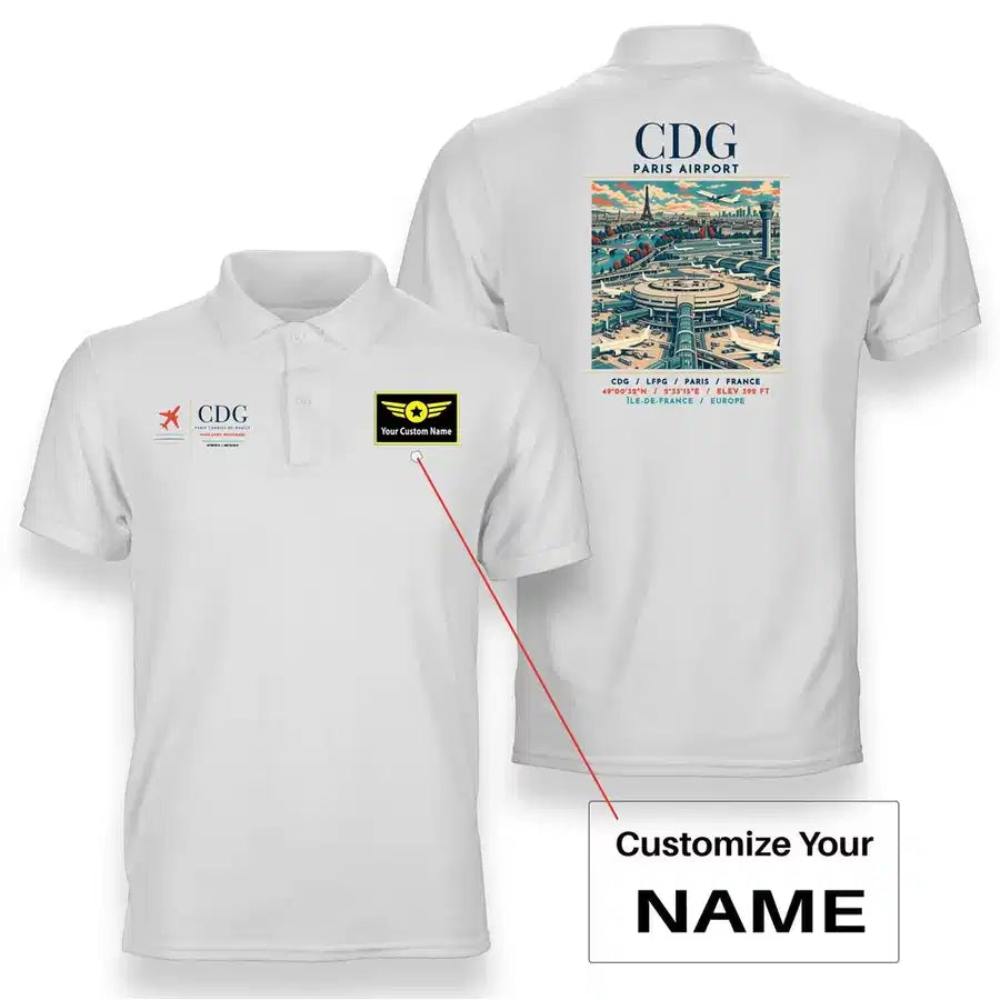 CDG - Poster - Double-Side Polo - White + Name