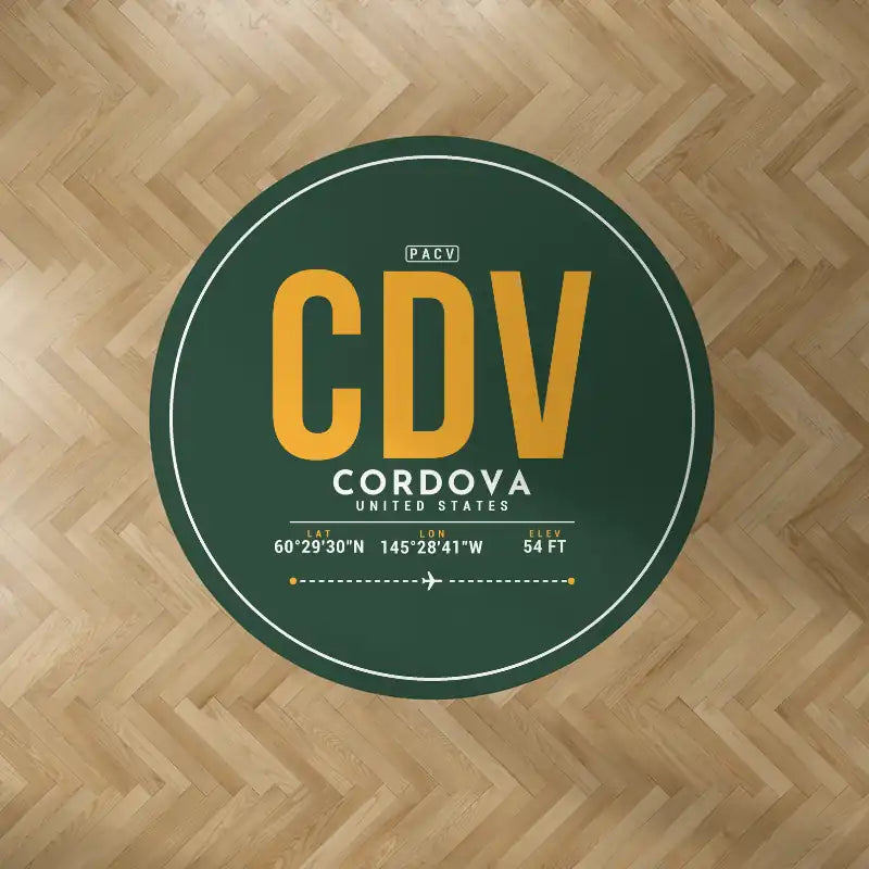 Merle K. (Mudhole) Smith Airport (CDV) Carpets - Carpet Round - ID Tag - Dark Green V2