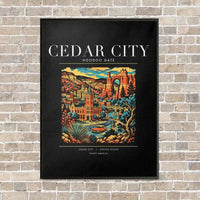 Thumbnail for CEDAR CITY - Poster - Canvas Framed - Black