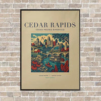Thumbnail for CEDAR RAPIDS - Poster - Canvas Framed - Beige