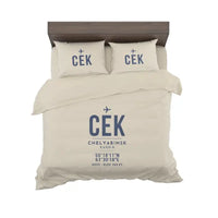 Thumbnail for Kurchatov Chelyabinsk International Airport (CEK) Bedding Sets & Blankets - Bedding Set - ID Tag - Beige