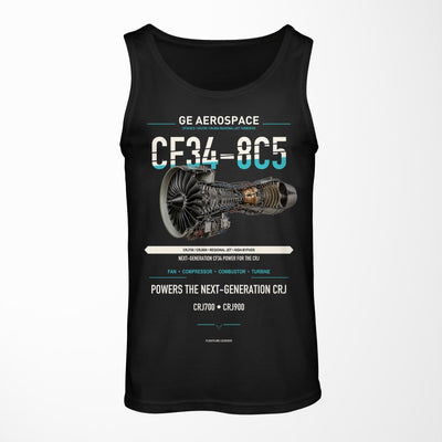 CF34-8C5 design on black tank top