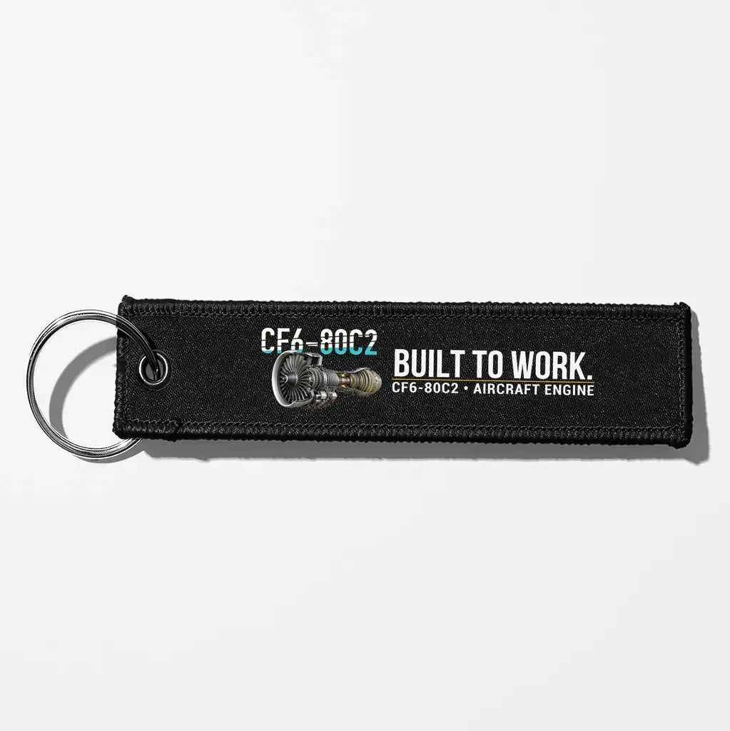 GE CF6-80C2 Engine Aviator Key Chains - Black