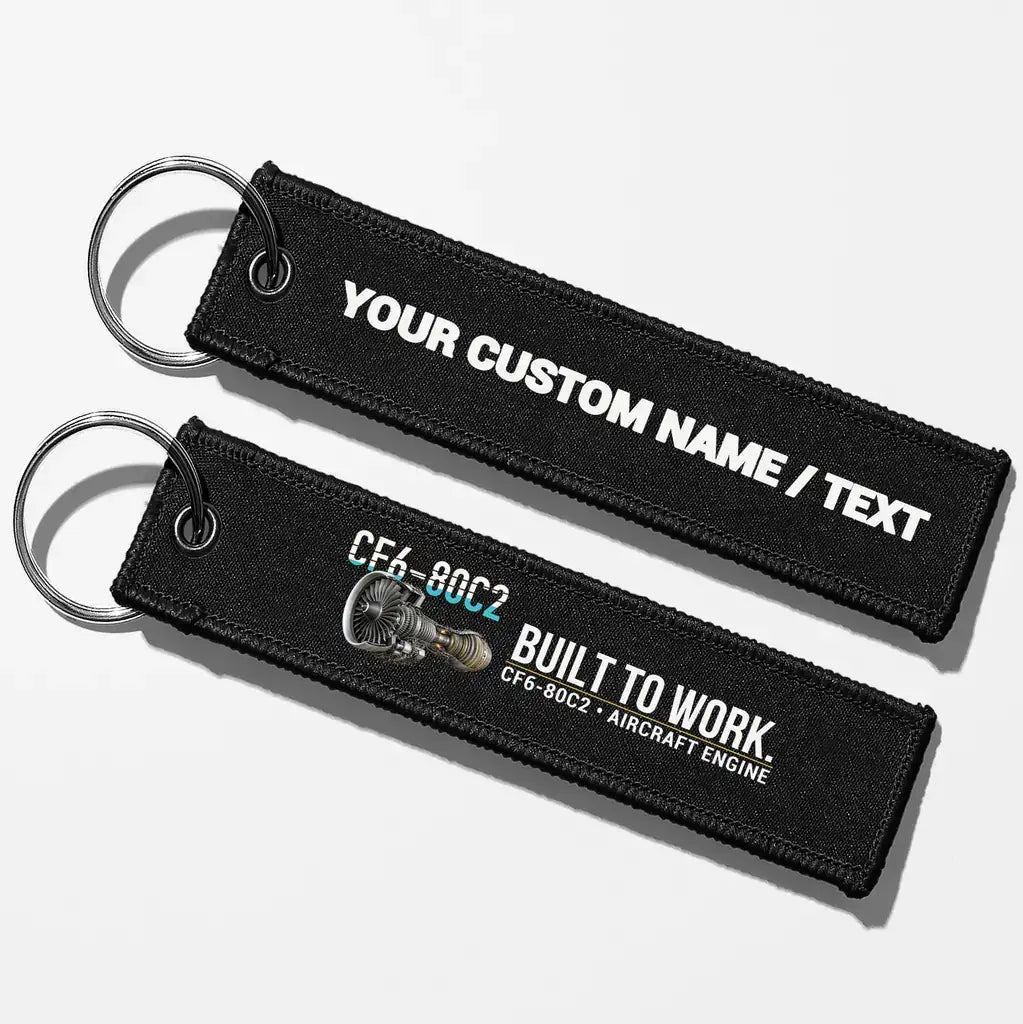 GE CF6-80C2 Engine Aviator Key Chains - Black - Personalized