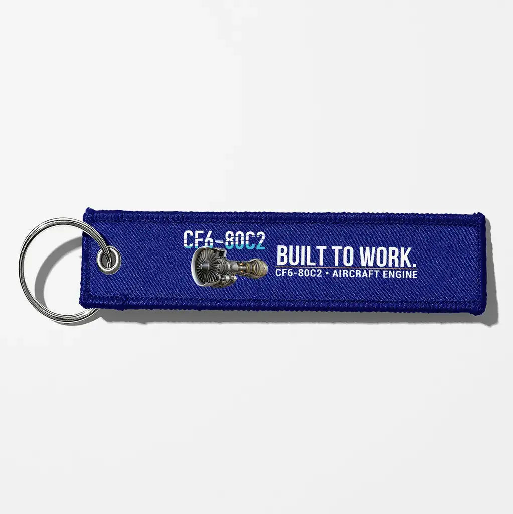 GE CF6-80C2 Engine Aviator Key Chains - Blue