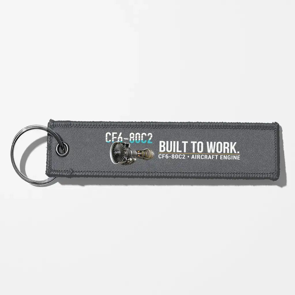 GE CF6-80C2 Engine Aviator Key Chains - Gray
