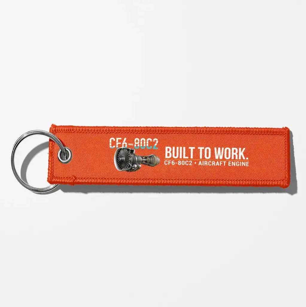 GE CF6-80C2 Engine Aviator Key Chains - Orange