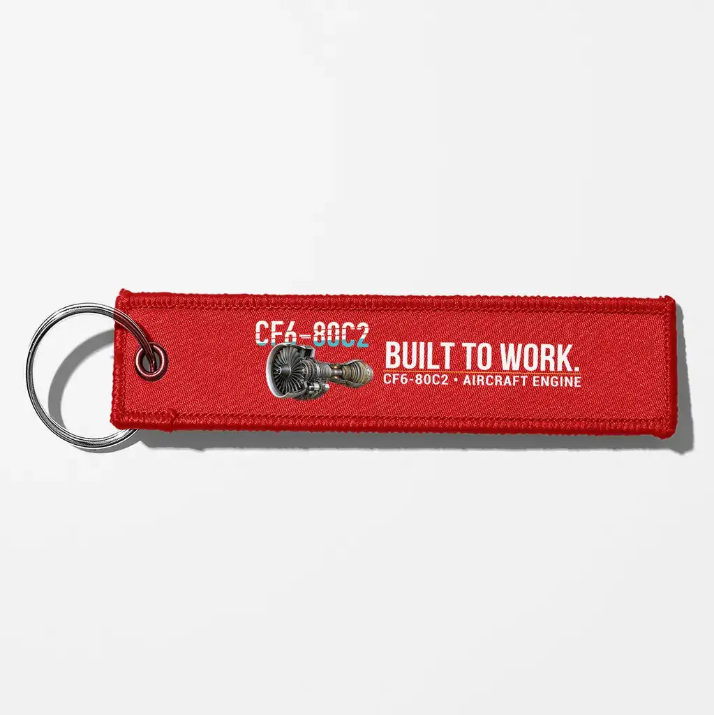 GE CF6-80C2 Engine Aviator Key Chains - Red