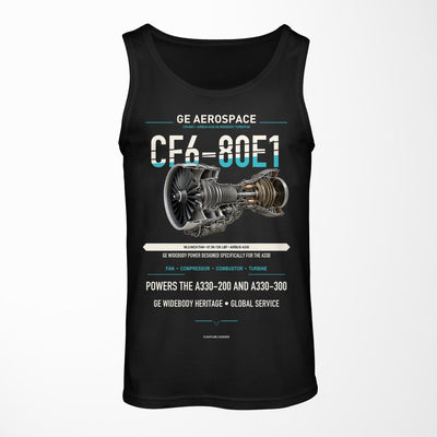 CF6-80E1 design on black tank top