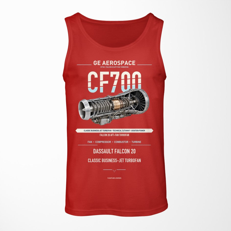CF700 design on red tank top