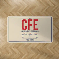 Thumbnail for Clermont-Ferrand Auvergne Airport (CFE) Carpets - Carpet Rectangle - ID Tag + Name - Beige V2
