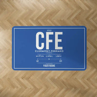 Thumbnail for Clermont-Ferrand Auvergne Airport (CFE) Carpets - Carpet Rectangle - ID Tag + Name - Blue V2