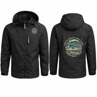 Thumbnail for Clermont-Ferrand Auvergne Airport (CFE) Stylish Jackets - Hooded Windbreaker - Badge - Black