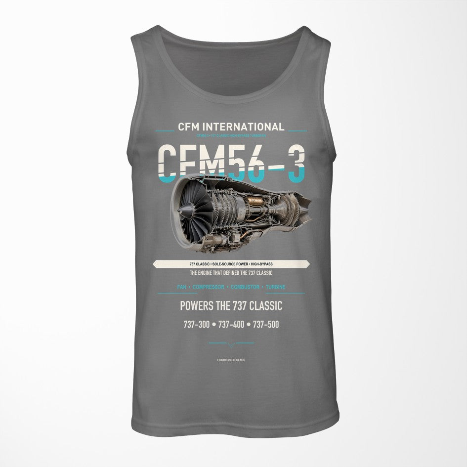 CFM56-3 design on gray tank top