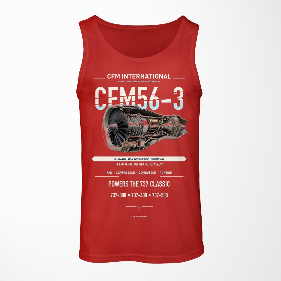 CFM56-3 design on red tank top