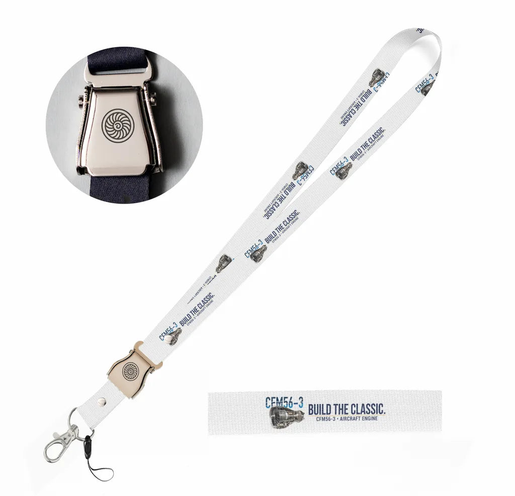 CFM56-3 seat belt lanyard - white