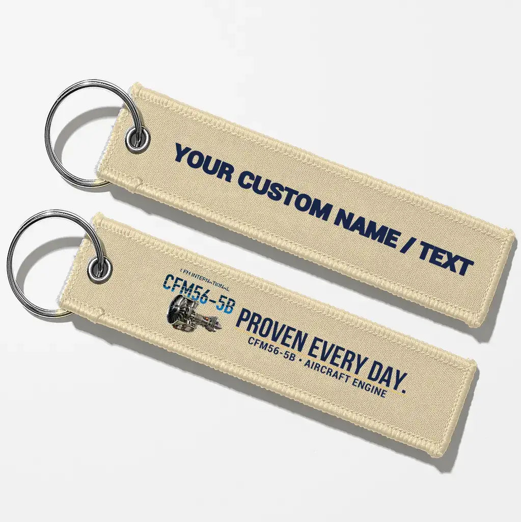 CFM CFM56-5B Engine Aviator Key Chains - Beige - Personalized