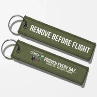 Thumbnail for CFM CFM56-5B Engine Aviator Key Chains - Green Army - Remove Before Flight