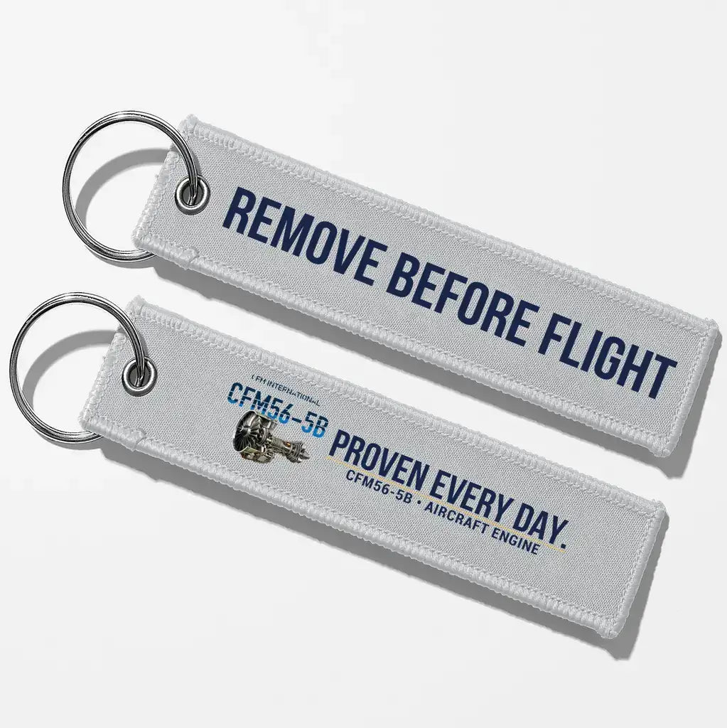 CFM CFM56-5B Engine Aviator Key Chains - Light Gray - Remove Before Flight